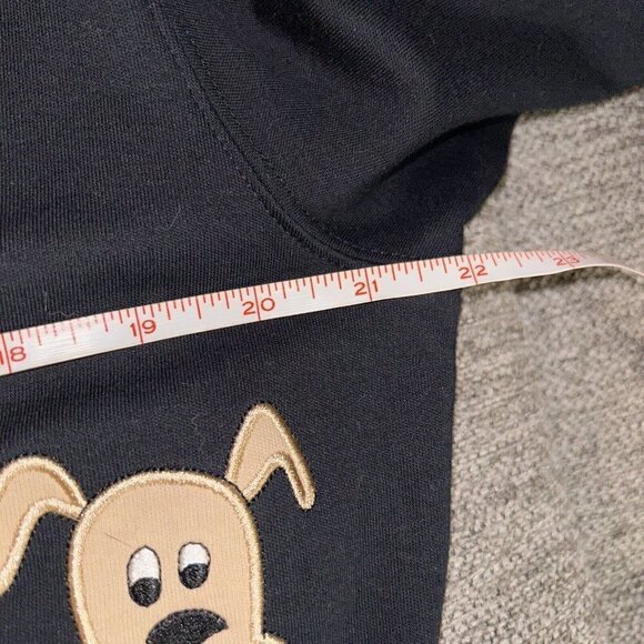 Bechamel Black Button Front Dog Bones Embroidered Grannycore Sweater Size Large - Picture 7 of 9